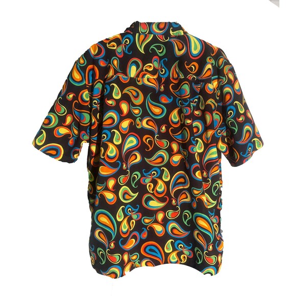 IRVING PARK Men's Short Sleeve Button Down Colorful Polyester Shirt XL - Picture 3 of 5